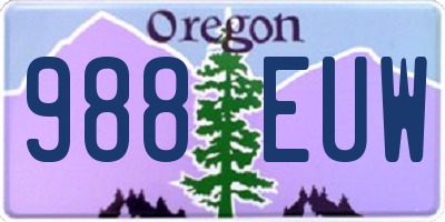 OR license plate 988EUW