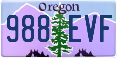 OR license plate 988EVF