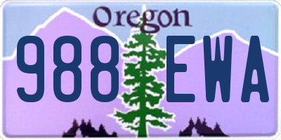 OR license plate 988EWA