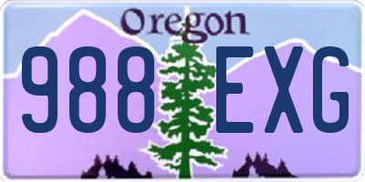 OR license plate 988EXG