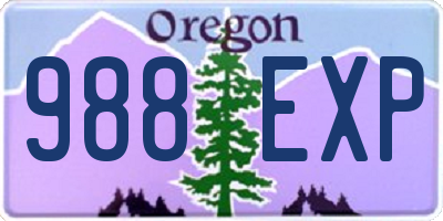 OR license plate 988EXP