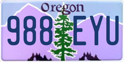 OR license plate 988EYU