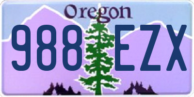 OR license plate 988EZX