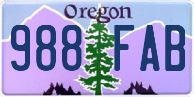 OR license plate 988FAB