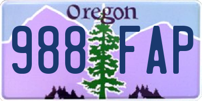 OR license plate 988FAP