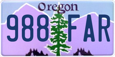 OR license plate 988FAR
