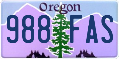 OR license plate 988FAS