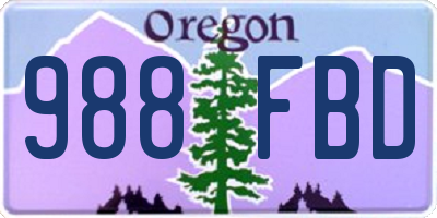 OR license plate 988FBD