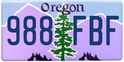 OR license plate 988FBF