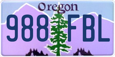 OR license plate 988FBL