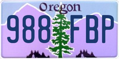 OR license plate 988FBP