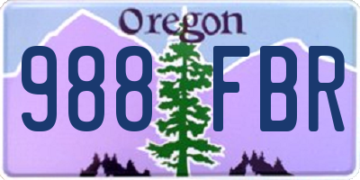 OR license plate 988FBR