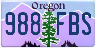 OR license plate 988FBS