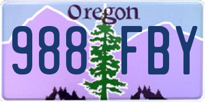 OR license plate 988FBY
