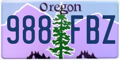 OR license plate 988FBZ