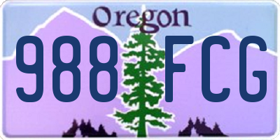 OR license plate 988FCG