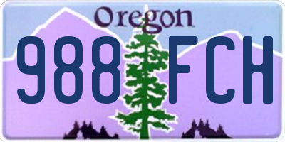 OR license plate 988FCH