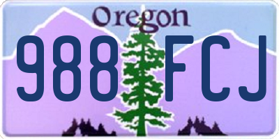 OR license plate 988FCJ