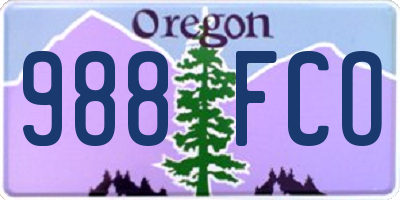 OR license plate 988FCO