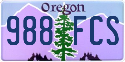 OR license plate 988FCS