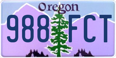OR license plate 988FCT