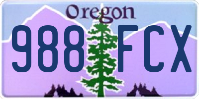 OR license plate 988FCX