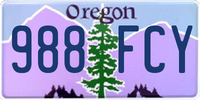 OR license plate 988FCY