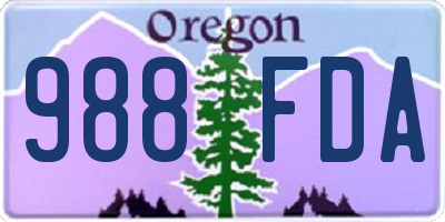 OR license plate 988FDA