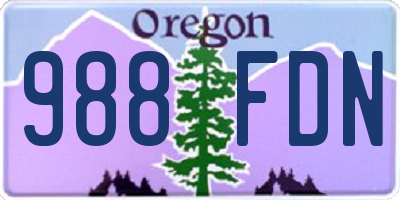 OR license plate 988FDN