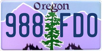 OR license plate 988FDO
