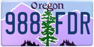 OR license plate 988FDR