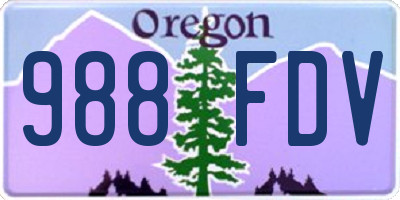 OR license plate 988FDV