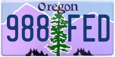 OR license plate 988FED