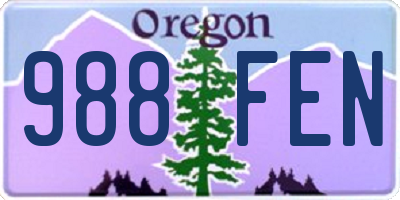 OR license plate 988FEN