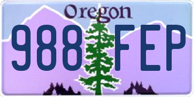 OR license plate 988FEP