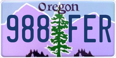 OR license plate 988FER