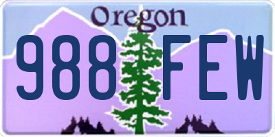 OR license plate 988FEW