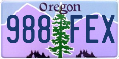 OR license plate 988FEX