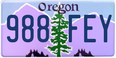 OR license plate 988FEY