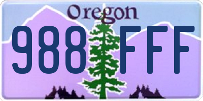 OR license plate 988FFF