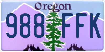 OR license plate 988FFK