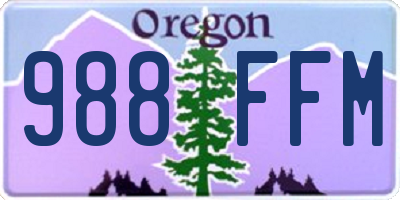 OR license plate 988FFM