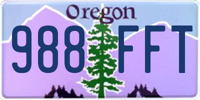 OR license plate 988FFT