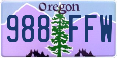 OR license plate 988FFW