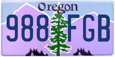 OR license plate 988FGB