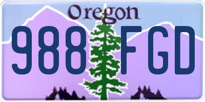 OR license plate 988FGD