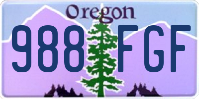 OR license plate 988FGF