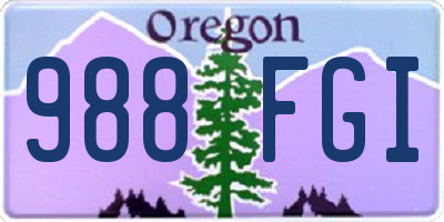 OR license plate 988FGI