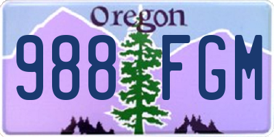 OR license plate 988FGM