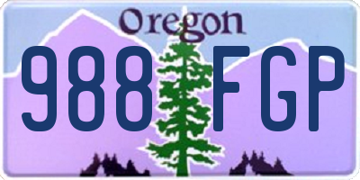 OR license plate 988FGP